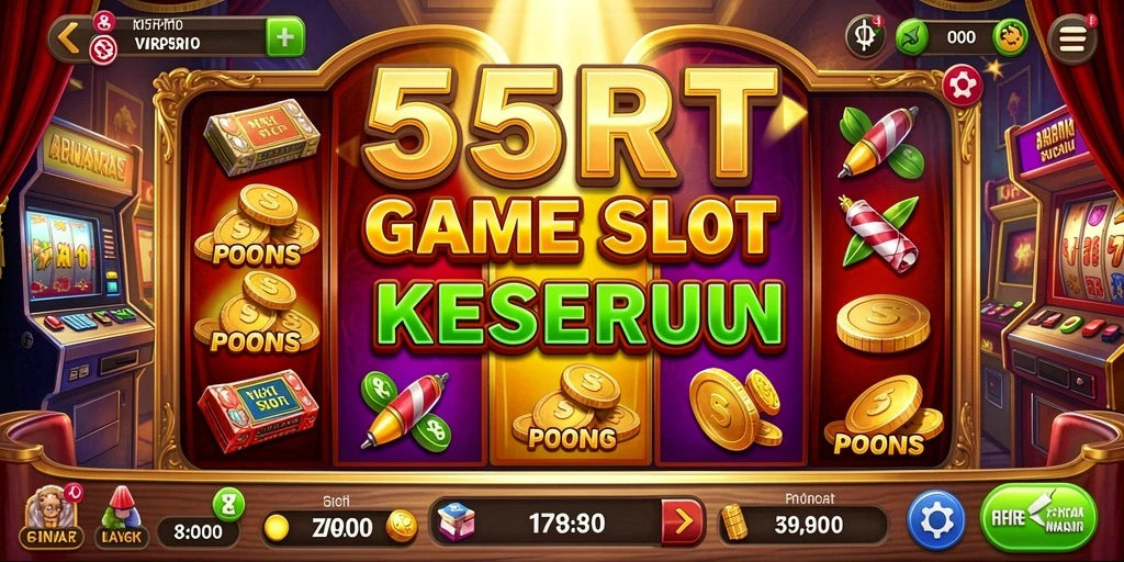 Tampilan gameplay Slot yang menegangkan dan seru di 55RT.