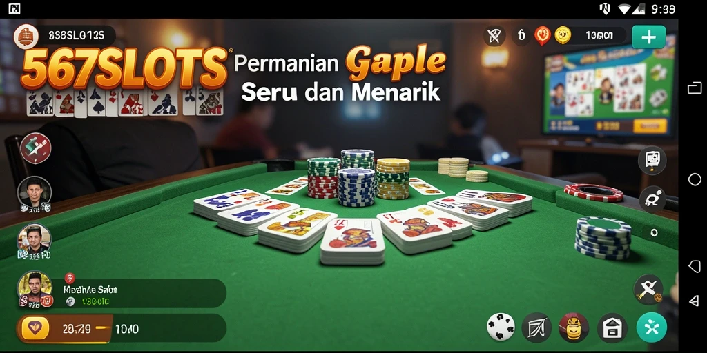 Screenshot gameplay 567SLOTS dengan tampilan seru permainan Gaple.