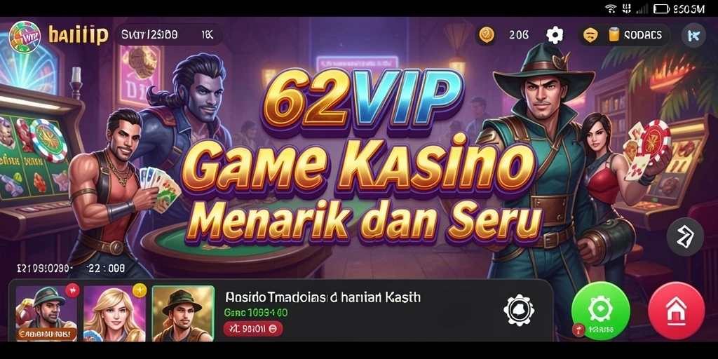 Tampilan menarik gameplay kasino di 62VIP.