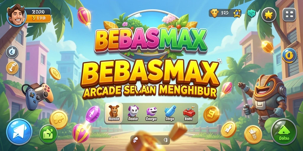 Tampilan gameplay <strong>BEBASMAX</strong> yang penuh warna dan seru.