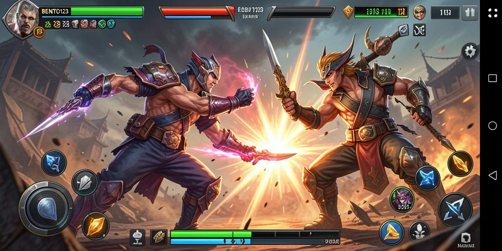 Tampilan aksi seru dalam permainan Fighting BENTO123.