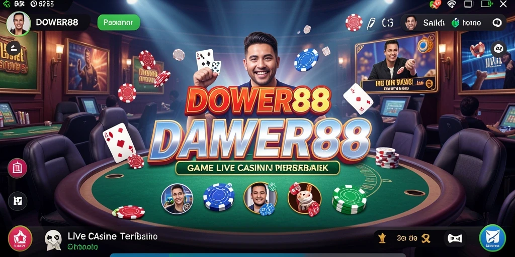 Screenshot gameplay Live Casino DOWER88 yang menarik dan interaktif.