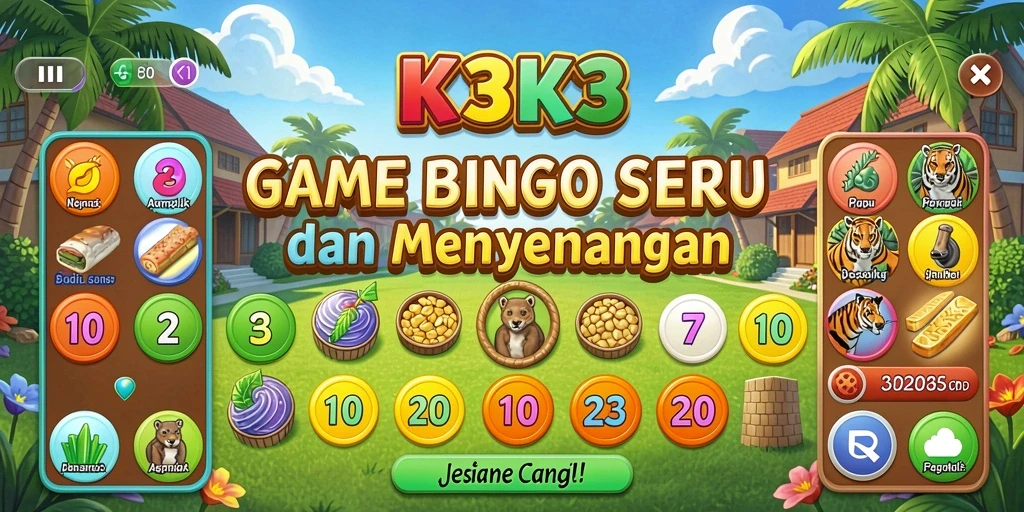 Tampilan gameplay K3K3 yang seru dan penuh warna.
