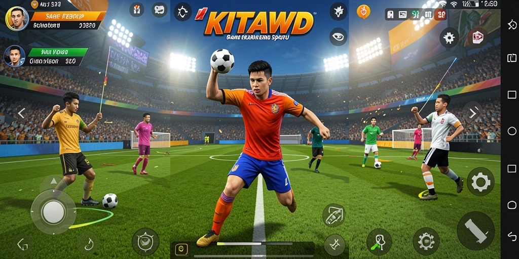 Tampilan gameplay KITAWD yang menarik dan menegangkan dari arena olahraga.