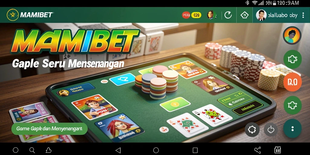 Screenshot MAMIBET menampilkan gameplay Gaple yang seru