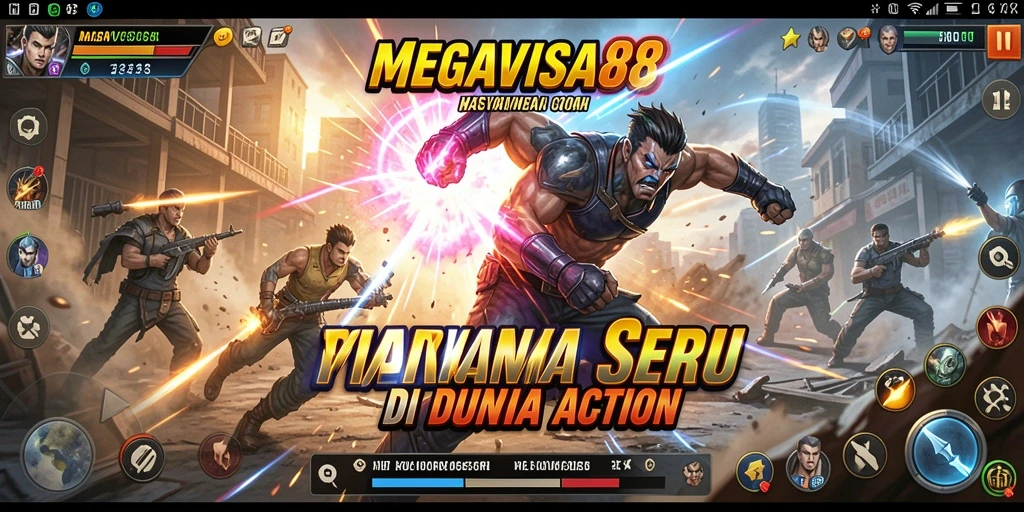 Screenshot gameplay MEGAVISA88 yang menampilkan aksi bertarung seru.