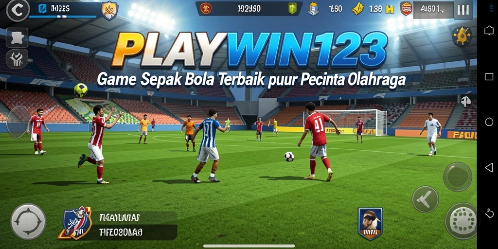 Tampilan menarik dari gameplay sepak bola yang mendebarkan.