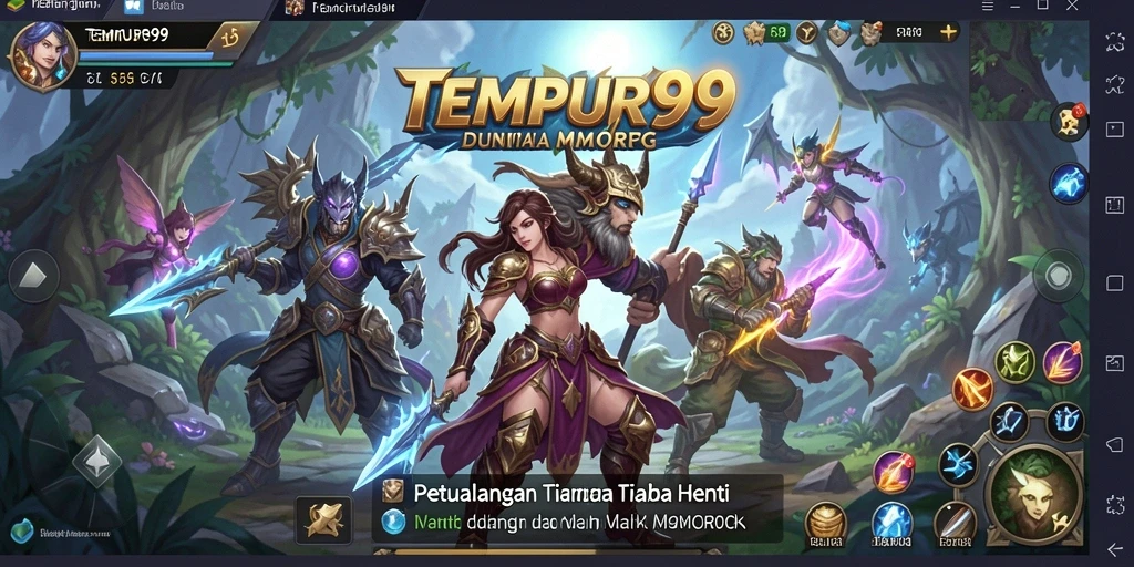 Tampilan gameplay dalam TEMPUR99 yang menakjubkan dan mendebarkan.