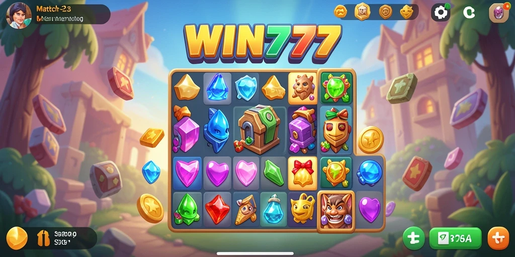 Tampilan seru gameplay <strong>WIN777</strong> dengan grafis warna-warni dan karakter menarik.